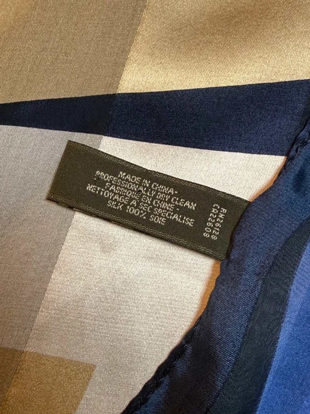 Echo Silk Scarf Y2K Geometric‎ Blue Green Sheer Lightweight
